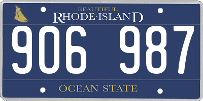 RI license plate 906987