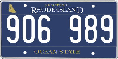 RI license plate 906989