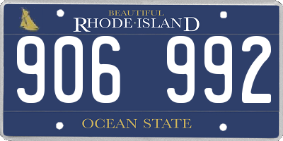 RI license plate 906992