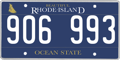 RI license plate 906993