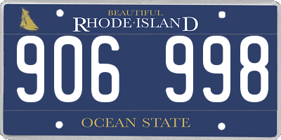 RI license plate 906998