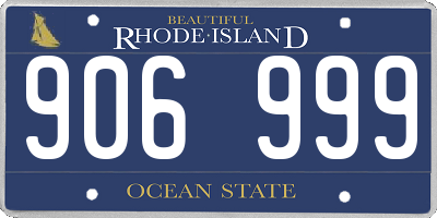 RI license plate 906999