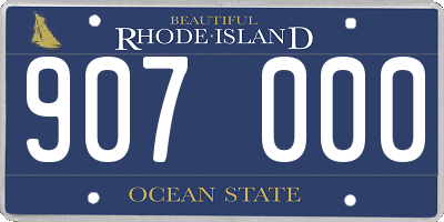 RI license plate 907000