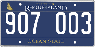 RI license plate 907003