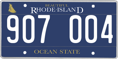 RI license plate 907004