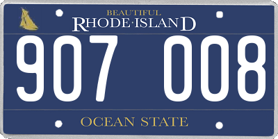 RI license plate 907008