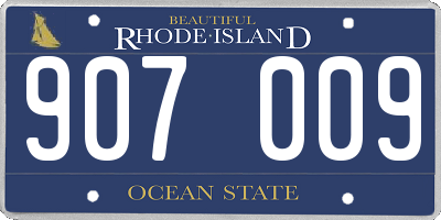 RI license plate 907009