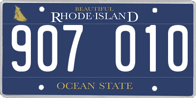 RI license plate 907010