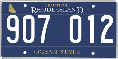 RI license plate 907012