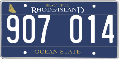 RI license plate 907014