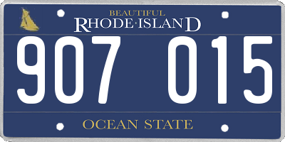 RI license plate 907015