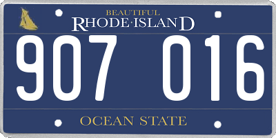 RI license plate 907016