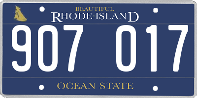 RI license plate 907017