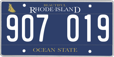 RI license plate 907019
