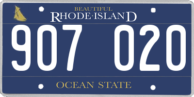 RI license plate 907020