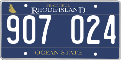 RI license plate 907024