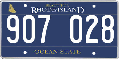 RI license plate 907028