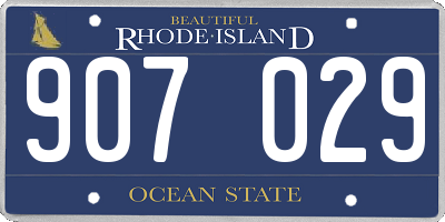 RI license plate 907029