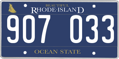 RI license plate 907033