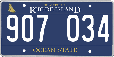 RI license plate 907034