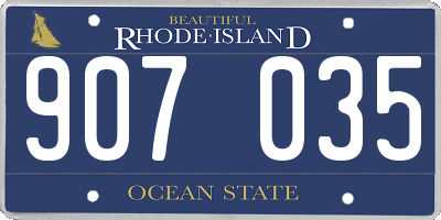 RI license plate 907035