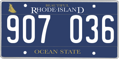 RI license plate 907036