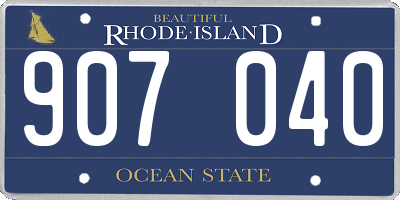 RI license plate 907040