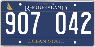RI license plate 907042