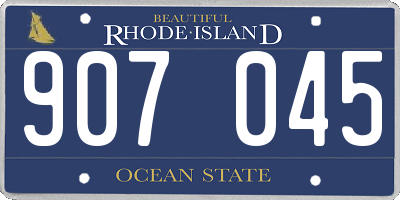 RI license plate 907045