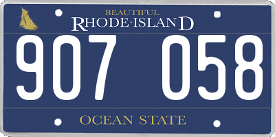 RI license plate 907058
