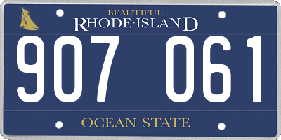 RI license plate 907061