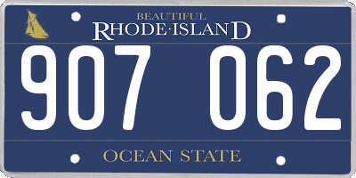 RI license plate 907062