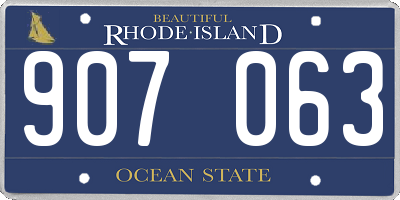 RI license plate 907063