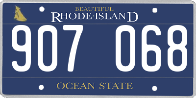 RI license plate 907068