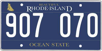 RI license plate 907070