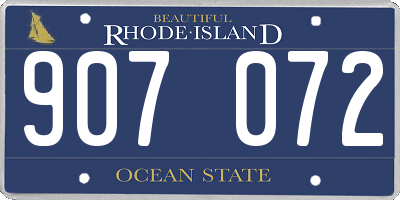 RI license plate 907072