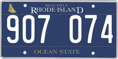 RI license plate 907074
