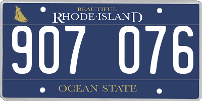 RI license plate 907076