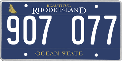 RI license plate 907077