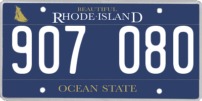 RI license plate 907080
