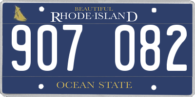 RI license plate 907082