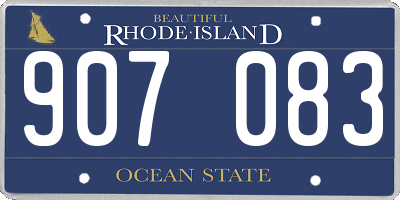 RI license plate 907083