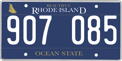 RI license plate 907085