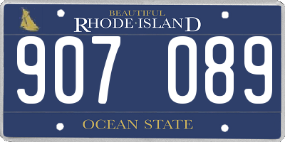 RI license plate 907089