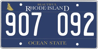 RI license plate 907092