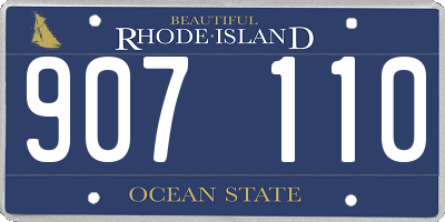 RI license plate 907110