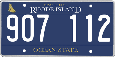 RI license plate 907112