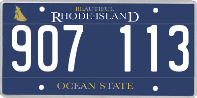 RI license plate 907113