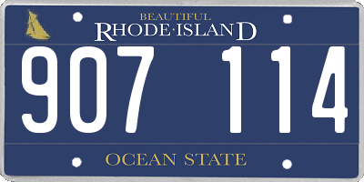 RI license plate 907114