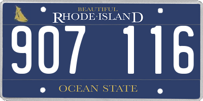 RI license plate 907116